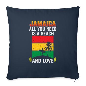 Jamaica Beach Holiday by the Sea Design Beach Motif - Sofa pillowcase 17,3'' x 17,3'' (45 x 45 cm) - navy - Front