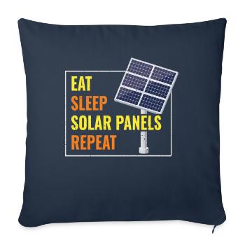 Eat Sleep Solar Panels Photovoltaics - Sofa pillowcase 17,3'' x 17,3'' (45 x 45 cm) - navy - Front