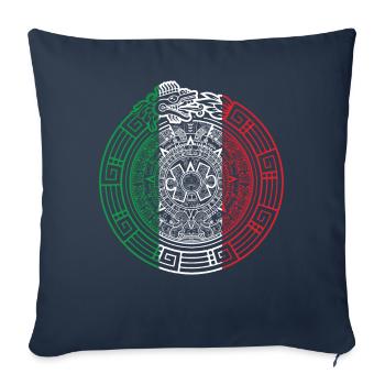 Quetzalcoatl Ouroboros Schla à plumes aztèque - Housse de coussin décorative 45 x 45 cm - bleu marine - Devant