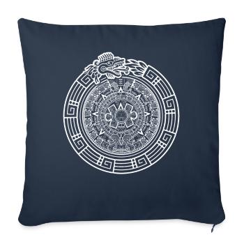 Quetzalcoatl Ouroboros Serpent aztèque - Housse de coussin décorative 45 x 45 cm - bleu marine - Devant