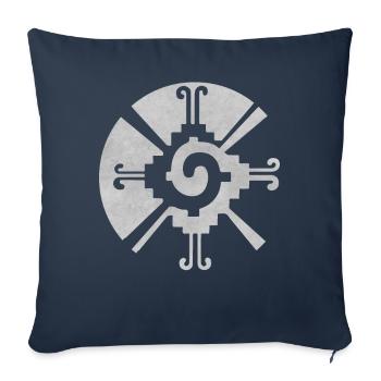 Hunab Ku Ometeotl Aztèque Maya Yucatec Maya Inca - Housse de coussin décorative 45 x 45 cm - bleu marine - Devant