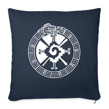 Quetzalcoatl Ouroboros Hunab Ku Ometeotl Azteke - Housse de coussin décorative 45 x 45 cm - bleu marine - Devant