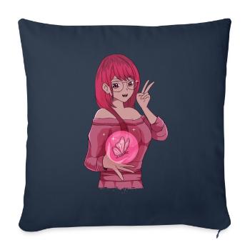 Baddie Girl Aesthetic Anime Girl Butterfly - Sofa pillowcase 17,3'' x 17,3'' (45 x 45 cm) - navy - Front