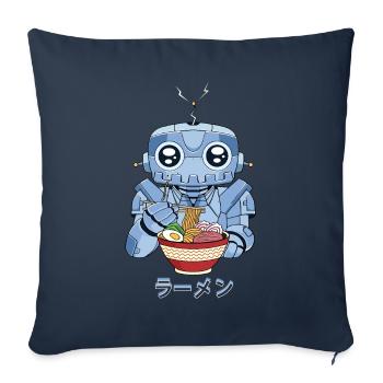 Cyborg Robot Ramen Noodles Cyber Esthétique - Housse de coussin décorative 45 x 45 cm - bleu marine - Devant