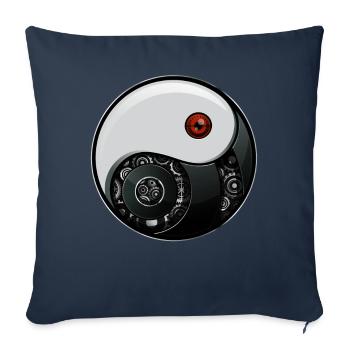 Cyborg Ying Yang Yin Yang Cyber Esthétique - Housse de coussin décorative 45 x 45 cm - bleu marine - Devant