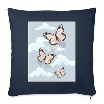 Dänische Pastell-Ästhetik Schmetterlinge - Sofakissenbezug 45 x 45 cm - Navy - Vorne