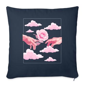 Danish Pastel Aesthetic Pink Rose Creation par - Housse de coussin décorative 45 x 45 cm - bleu marine - Devant