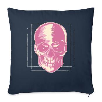 Pastel Danois Esthétique Gothique Crâne Goth - Housse de coussin décorative 45 x 45 cm - bleu marine - Devant