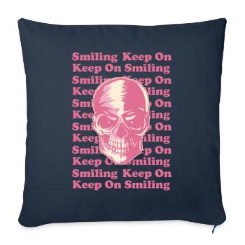 Pastel Danois Esthétique Gothique Crâne Goth - Housse de coussin décorative 45 x 45 cm - bleu marine - Devant