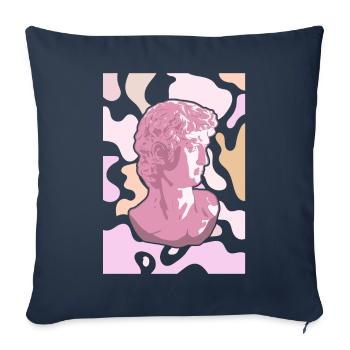 Esthétique pastel danoise David Statue Michelangel - Housse de coussin décorative 45 x 45 cm - bleu marine - Devant