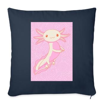 Danish Pastel Aesthetics Kawaii Axolotl - Sofa pillowcase 17,3'' x 17,3'' (45 x 45 cm) - navy - Front