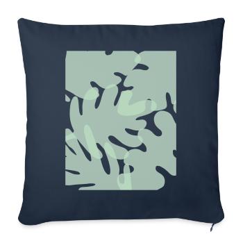 Dänische Pastell-Ästhetik-Blätter - Sofakissenbezug 45 x 45 cm - Navy - Vorne