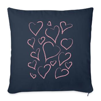 Danish Pastel Aesthetics Abstract Heart Pattern - Sofa pillowcase 17,3'' x 17,3'' (45 x 45 cm) - navy - Front