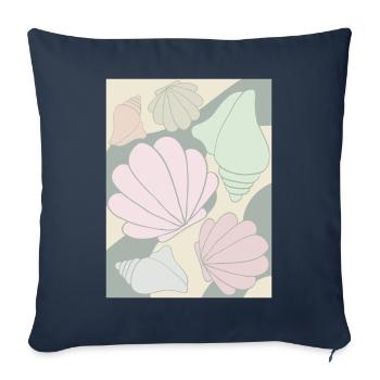 Dänische Pastell-Ästhetik Muschel - Sofakissenbezug 45 x 45 cm - Navy - Vorne