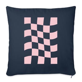 Dänische Pastell-Ästhetik Rosa kariert - Sofakissenbezug 45 x 45 cm - Navy - Vorne