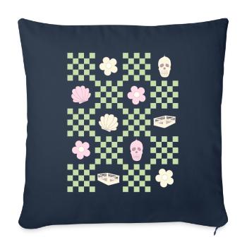 Danish Pastel Aesthetic Skull Flower Shell - Sofa pillowcase 17,3'' x 17,3'' (45 x 45 cm) - navy - Front