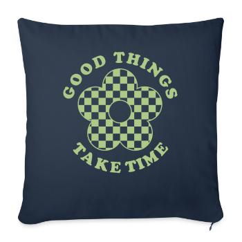Danish Pastel Aesthetic Flower - Sofa pillowcase 17,3'' x 17,3'' (45 x 45 cm) - navy - Front