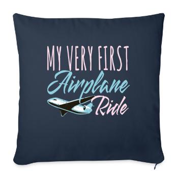 My Very First Airplane Ride Flugzeug - Sofa pillowcase 17,3'' x 17,3'' (45 x 45 cm) - navy - Front