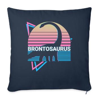 Brontosaurus Dinosaure Rétro - Housse de coussin décorative 45 x 45 cm - bleu marine - Devant