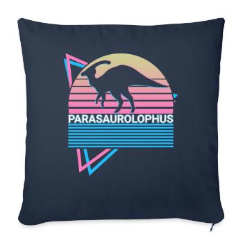 Parasaurolophus Dinosaure Rétro - Housse de coussin décorative 45 x 45 cm - bleu marine - Devant
