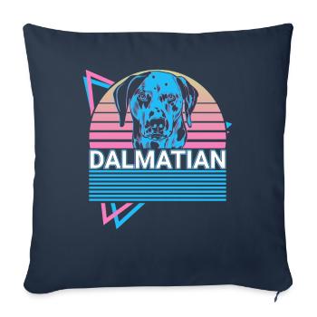 Rétro dalmate - Housse de coussin décorative 45 x 45 cm - bleu marine - Devant