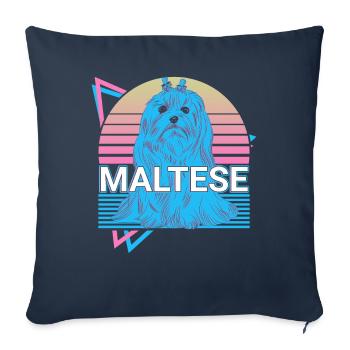 Rétro maltais - Housse de coussin décorative 45 x 45 cm - bleu marine - Devant
