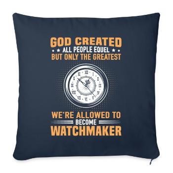 God Watchmaker Precision Mechanic Watches Collector - Sofa pillowcase 17,3'' x 17,3'' (45 x 45 cm) - navy - Front