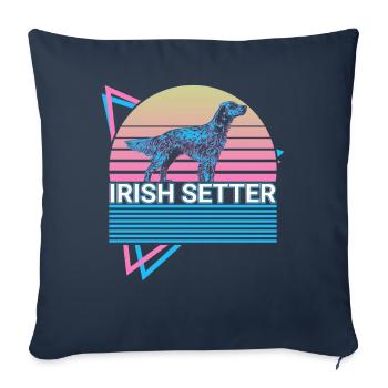 Setter irlandais Rétro - Housse de coussin décorative 45 x 45 cm - bleu marine - Devant
