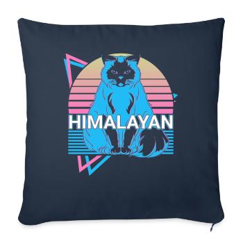 Himalayan Cat Retro - Sofa pillowcase 17,3'' x 17,3'' (45 x 45 cm) - navy - Front