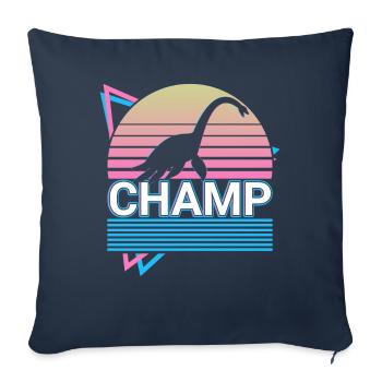 Champ Cryptide Cryptozoologie Rétro - Housse de coussin décorative 45 x 45 cm - bleu marine - Devant