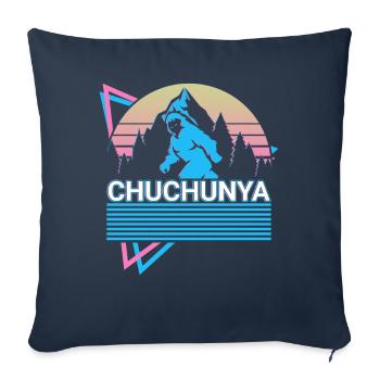 Chuchunya Cryptide Cryptozoologie Rétro - Housse de coussin décorative 45 x 45 cm - bleu marine - Devant