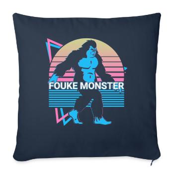 Fouke Monster Cryptozoologie Rétro - Housse de coussin décorative 45 x 45 cm - bleu marine - Devant