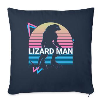 Lizard Man Cryptides Cryptozoologie Rétro - Housse de coussin décorative 45 x 45 cm - bleu marine - Devant