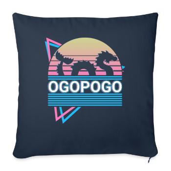 Ogopogo Cryptide Cryptozoologie Rétro - Housse de coussin décorative 45 x 45 cm - bleu marine - Devant