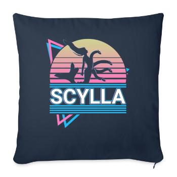 Scylla Skylla Mythologie grecque antique Rétro - Housse de coussin décorative 45 x 45 cm - bleu marine - Devant