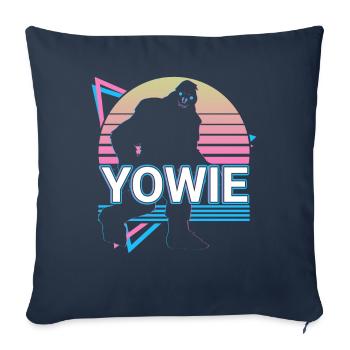 Yowie Cryptid Cryptozoologie Rétro - Housse de coussin décorative 45 x 45 cm - bleu marine - Devant