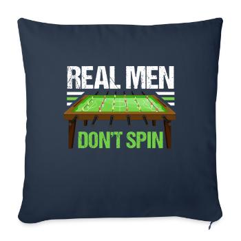 Les vrais hommes ne font pas tourner les kickers de football rotatifs - Housse de coussin décorative 45 x 45 cm - bleu marine - Devant