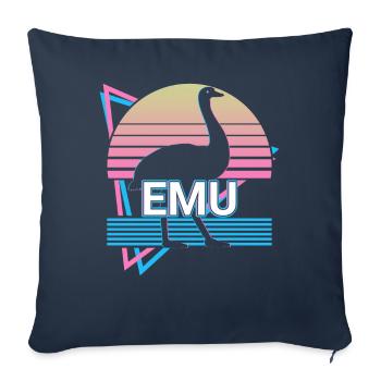 Emu Rétro - Housse de coussin décorative 45 x 45 cm - bleu marine - Devant