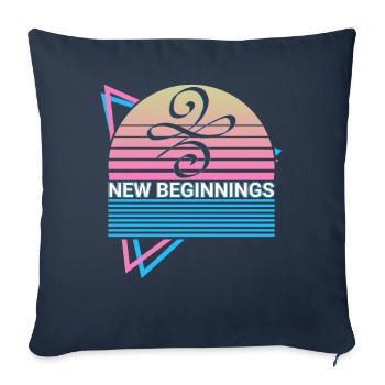 New Beginnings Celtic Symbol Retro - Sofa pillowcase 17,3'' x 17,3'' (45 x 45 cm) - navy - Front