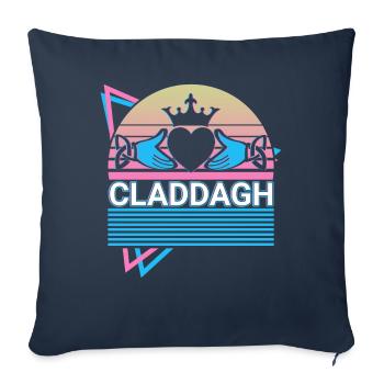 Claddagh Irish Claddagh Ring Rétro - Housse de coussin décorative 45 x 45 cm - bleu marine - Devant