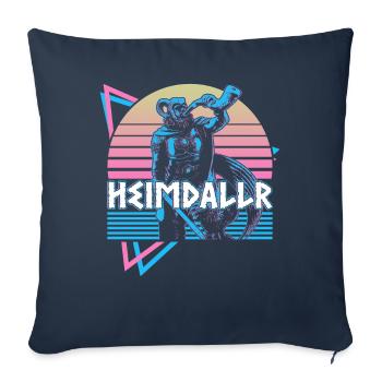 Heimdallr Heimdall Dieu nordique Asgard - Housse de coussin décorative 45 x 45 cm - bleu marine - Devant