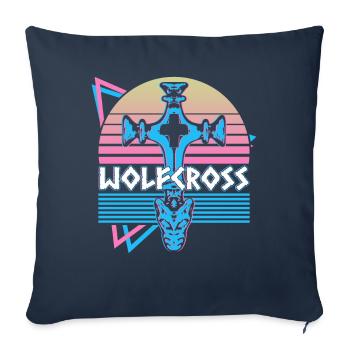 Wolf Cross Viking Nordic Wolf Cross Nordic - Housse de coussin décorative 45 x 45 cm - bleu marine - Devant