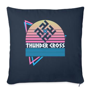 Croix du Tonnerre Symbole Nordique Mythe Nordique - Housse de coussin décorative 45 x 45 cm - bleu marine - Devant