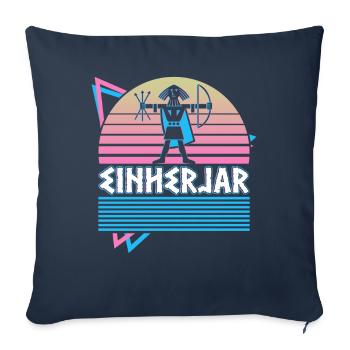 Einherjar Mythologie nordique Armée nordique de - Housse de coussin décorative 45 x 45 cm - bleu marine - Devant