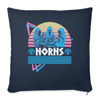 Norns Mythologie nordique Rétro - Housse de coussin décorative 45 x 45 cm - bleu marine - Devant