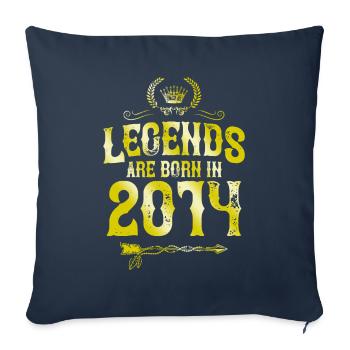 Légendes 2014 nées en - Housse de coussin décorative 45 x 45 cm - bleu marine - Devant