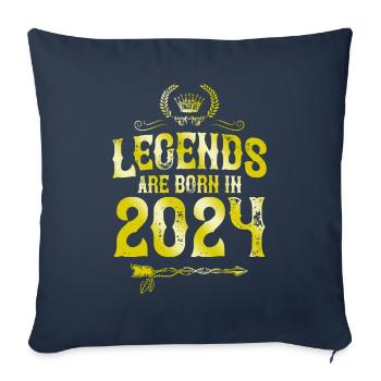 Légendes 2024 nées en - Housse de coussin décorative 45 x 45 cm - bleu marine - Devant