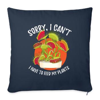 Désolé, je ne peux pas Vénus Flytrap Plant - Housse de coussin décorative 45 x 45 cm - bleu marine - Devant