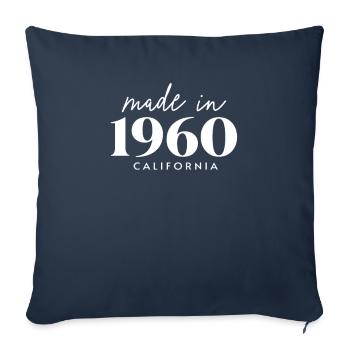 Made 1960 in Birthday in California - Sofa pillowcase 17,3'' x 17,3'' (45 x 45 cm) - navy - Front