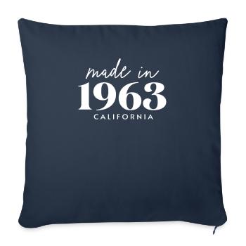 Made 1963 in Birthday in California - Sofa pillowcase 17,3'' x 17,3'' (45 x 45 cm) - navy - Front